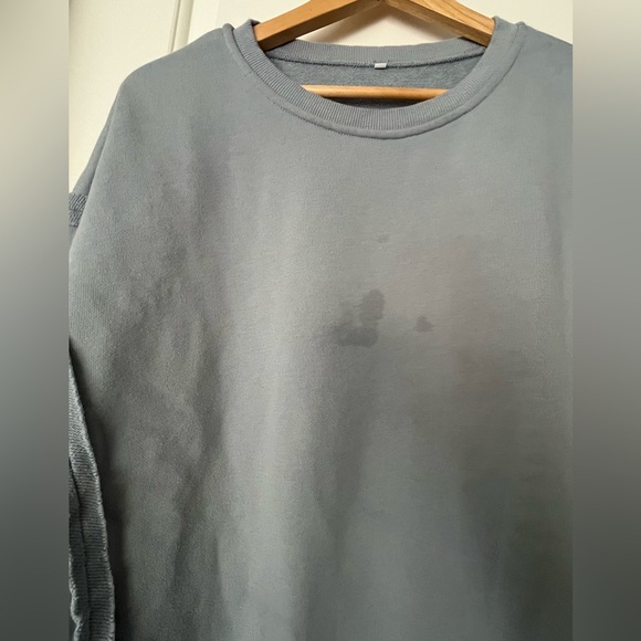 Camden Sweatshirt Beaully Oversized Crew Neck Long Sleeve Side Slit Pullover L - Picture 3 of 4